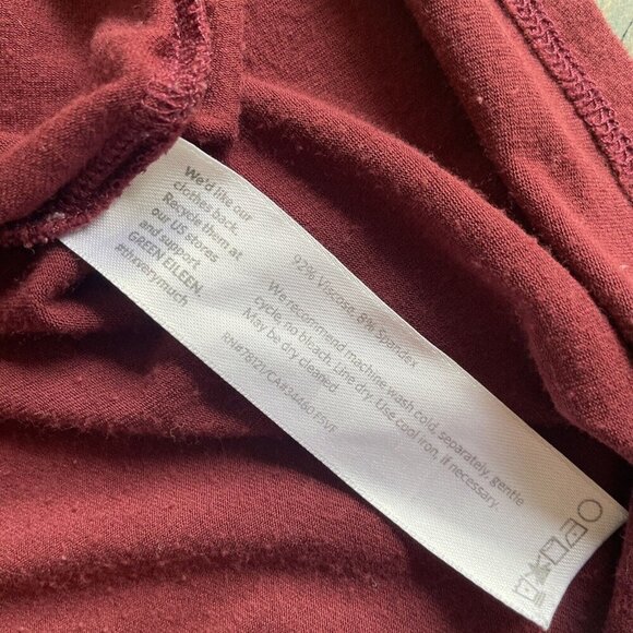 EILEEN FISHER Pullover Tunic Top Stretch Knit Viscose Spandex Maroon Medium (X3) - Picture 9 of 10